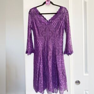 Ryan Michelle Purple Lace Dress